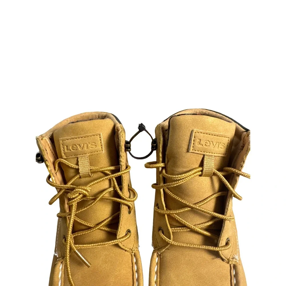 Levi's Dean‎ Kids Lace Up Moc Toe Ankle Casual Boots Brown Size 3.5 New No Box